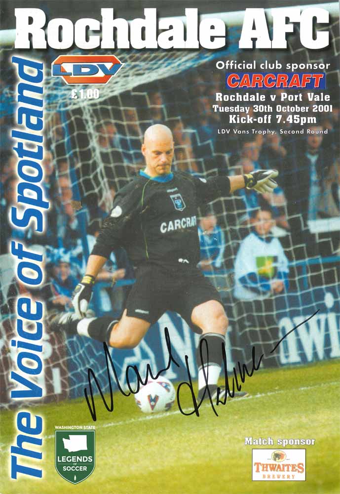 Marcus Hahnemann was loaned by Fulham to England's Rochdale in 2001, and they nearly made the promotion playoffs. (Courtesy Marcus Hahnemann)