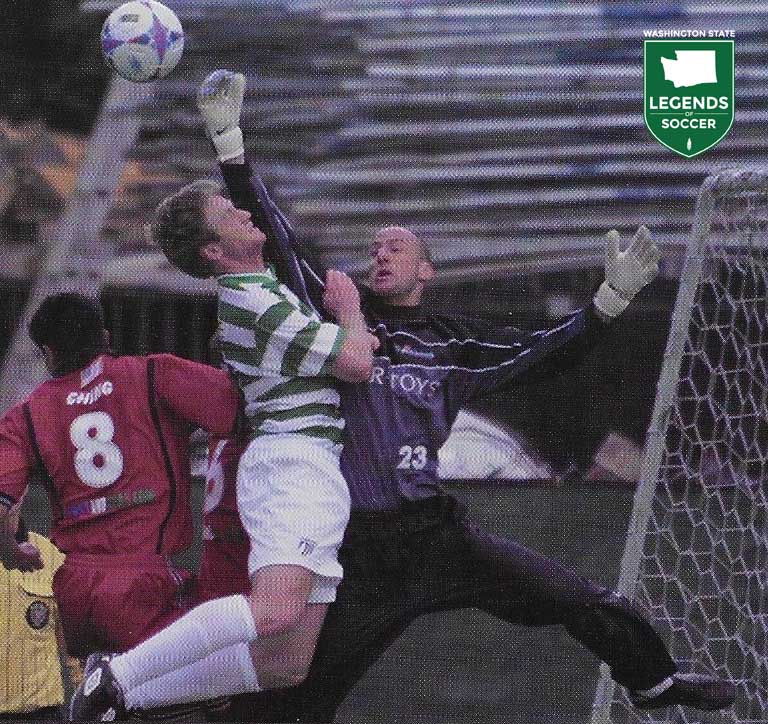 Preston Burpo posted six shutouts and went 20-4-0 at the Sounders' starter in 2002. (Frank MacDonald Collection)