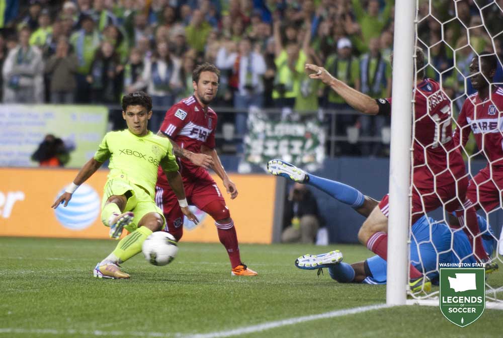 Fredy Montero's goal put Sounders FC ahead of Chicago in the 78th minute of the 2011 U.S. Open Cup final. (Sounders FC photo)