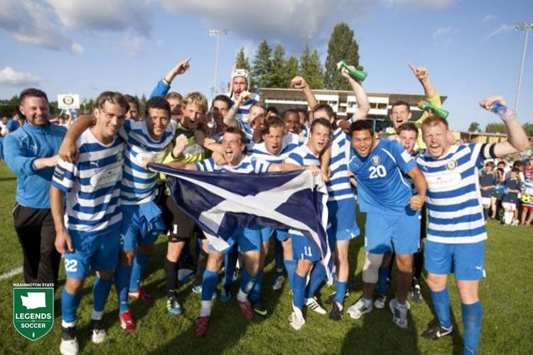 Kitsap Pumas not only celebrate winning their first Premier Development League title but do so at home, in Bremerton, after defeating Laredo, 1-0. (Kitsap Pumas photo)