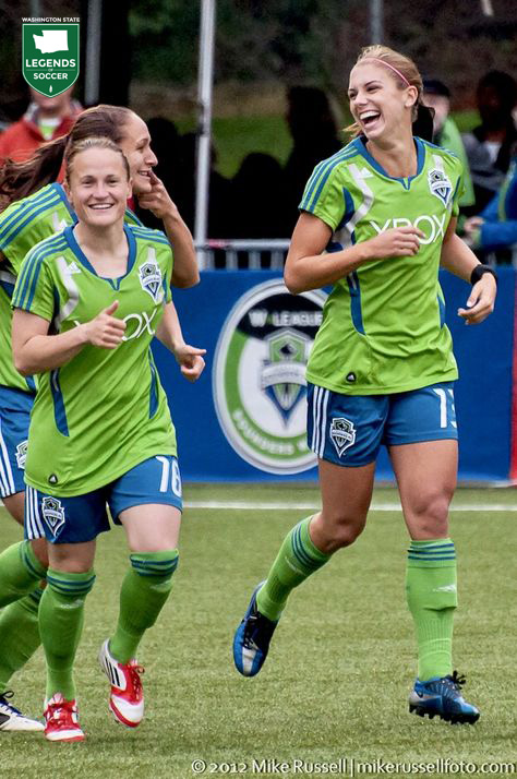 Alex Morgan (r) was among the U.S. National Team players to join the Sounders Women in 2012. (Courtesy Sounders Women)