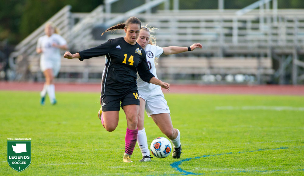 Machaela Graddy helped Pacific Lutheran repeat as Northwest Conference women's champion in 2017. Graddy scored in the Lutes' NCAA tournament first-round win over Whittier. (Courtesy Pacific Lutheran Athletics)