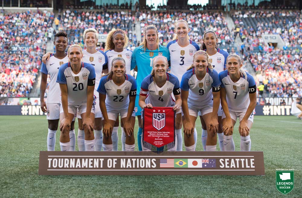 Seattle welcomed back the U.S. Women's National Team in 2017 for a Tournament of Nations doubleheader played before 15,748 at CenturyLink Field. (Courtesy Brad Smith / ISI Photos)