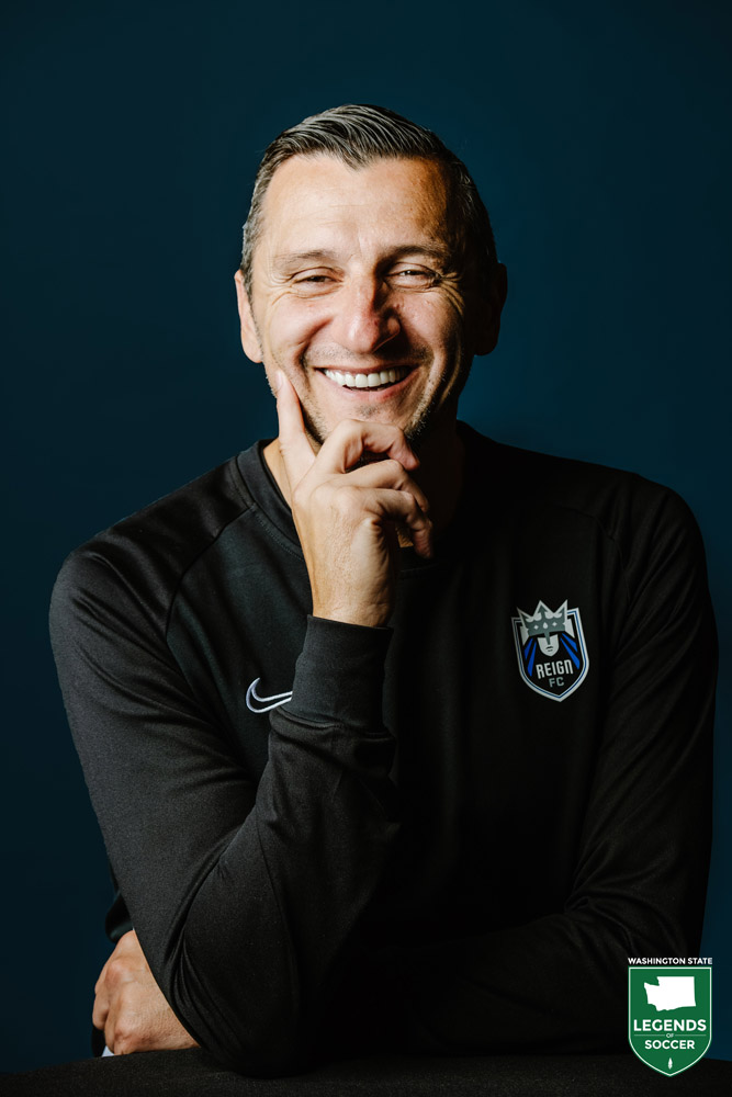 Vlatko Andonovski became the Seattle Reign's second head coach in 2017, replacing Laura Harvey after five seasons. Andonovski had led Kansas City to a pair of NWSL titles. (Courtesy Seattle Reign)