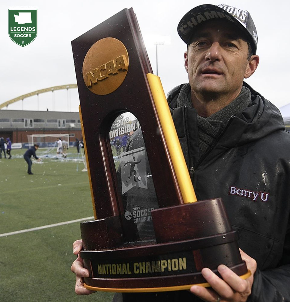 Seattle native Steve McCrath guided Miami's Barry to the 2018 NCAA Division II men's championship in Pittsburgh. (Courtesy Barry University)