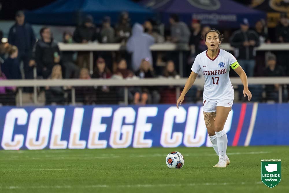 Newcastle native Sam Hiatt captained Stanford to an NCAA College Cup championship in 2019. Hiatt marshaled a Cardinal backline that allowed just 12 goals in 25 matches, including only two in six postseason games. (Courtesy Stanford Athletics)