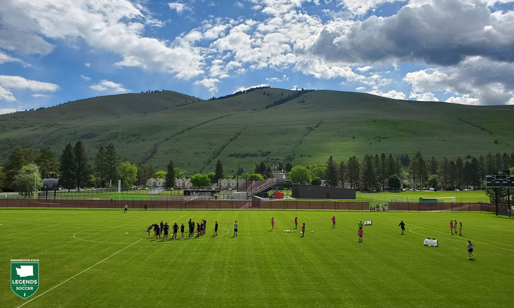 Since no county in Washington  permitted gatherings of more than five individuals due to COVID-19, OL Reign moved its 2020 preseason training to Missoula and the University of Montana campus. (Courtesy OL Reign)