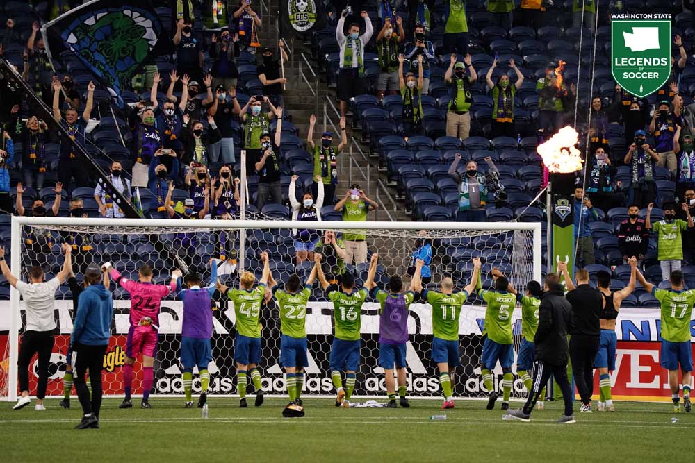 In April 2021, the Sounders saw the return of fans after 11 months empty stadiums due to the pandemic. (Courtesy Sounders FC/Mike Fiechtner).