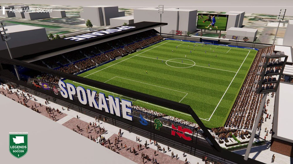 Spokane Public Schools board approved a new downtown stadium in May 2021. A USL League One men's team and Super League women's team will be among the tenants. (Courtesy Spokane School District)