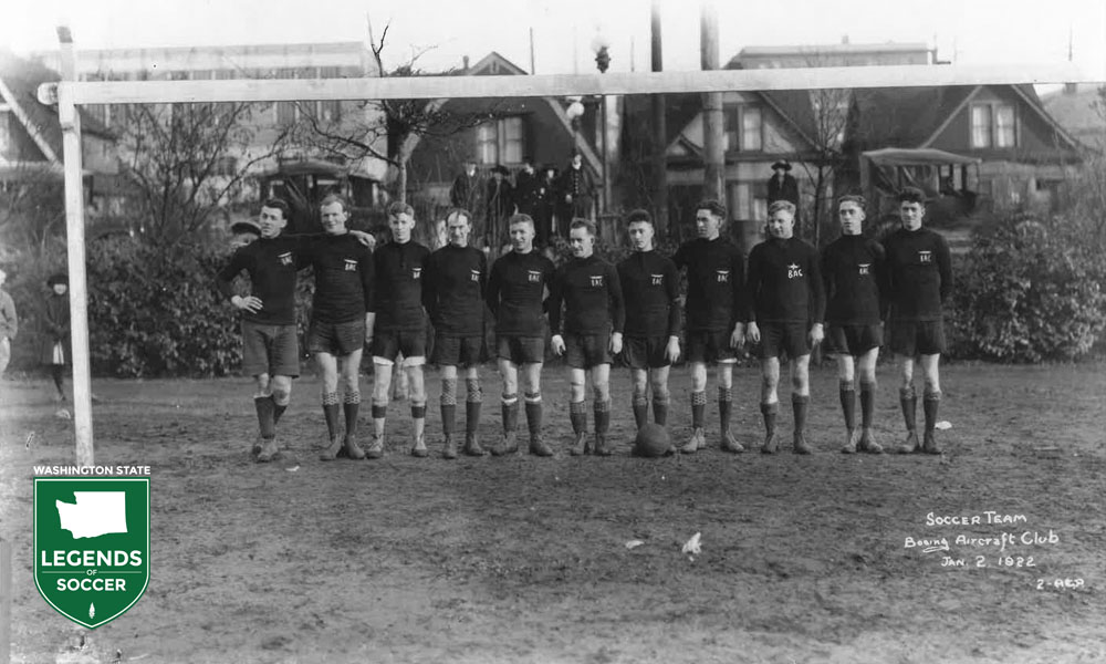 Boeing Airplane Co., founded in Seattle in 1916, soon formed its own state league side, this in 1922. (Courtesy Boeing/Mike Pavone Collection)