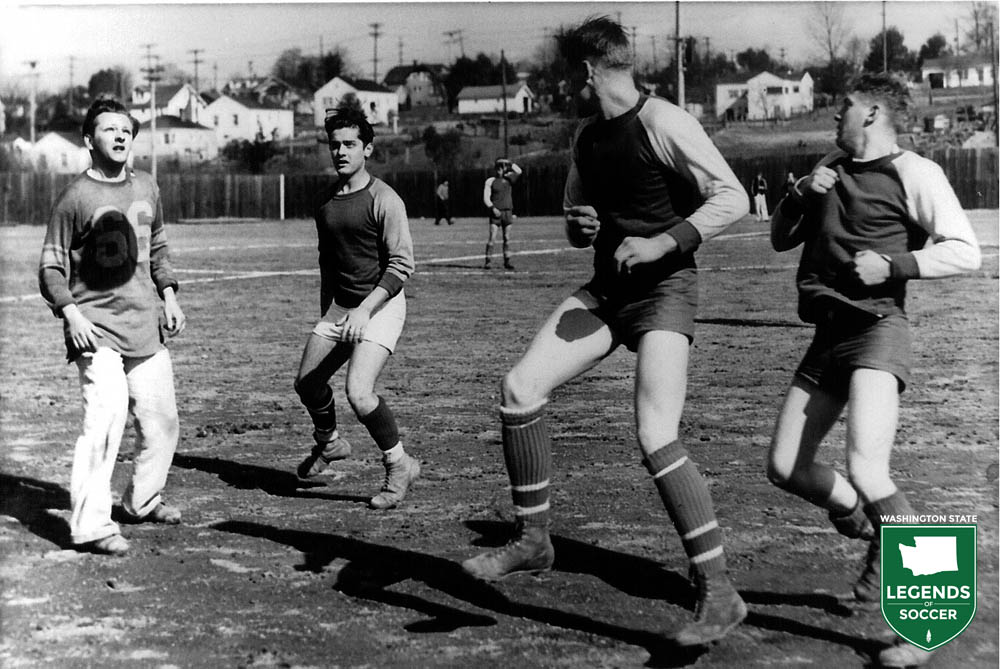 Located just beyond Seattle's southwestern city limits, White Center became a regular soccer venue beginning after World War II. Here a team goes through pregame warmups. (Courtesy Pep Peery/Mike Mikkelsen)