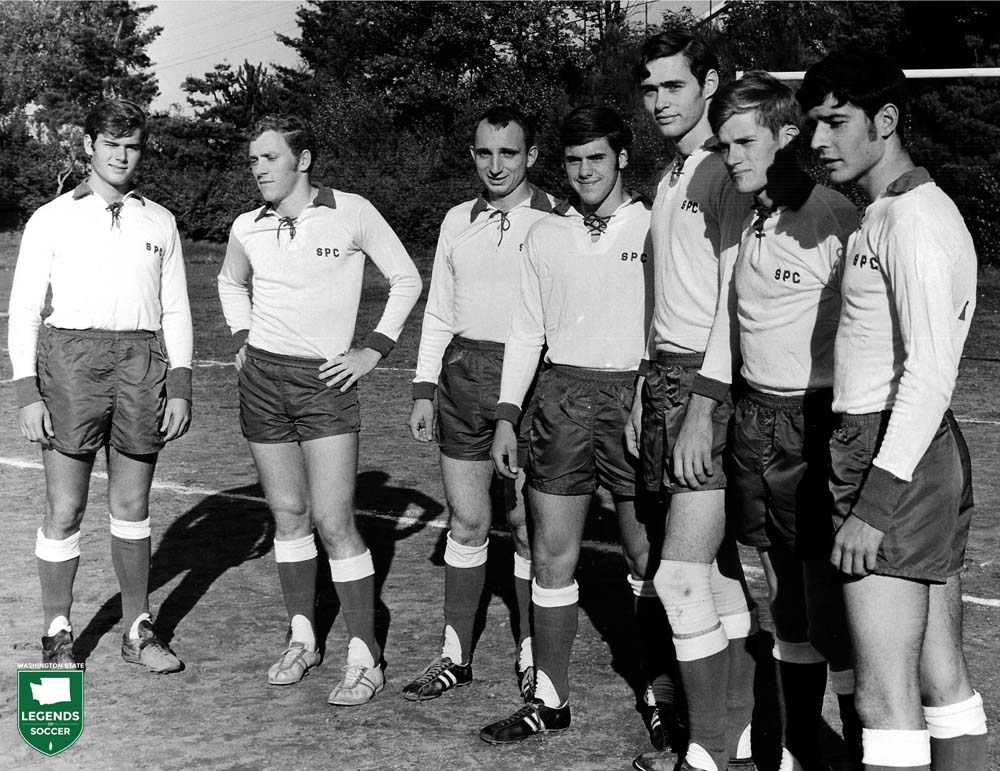 Members of Seattle Pacific's first varsity men's team in 1968. (Courtesy Seattle Pacific University)