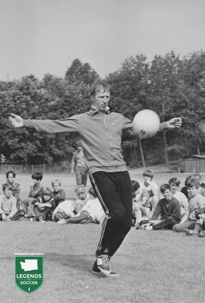 Leeds and England star Jackie Charlton was featured in summer youth clinics throughout King County.
