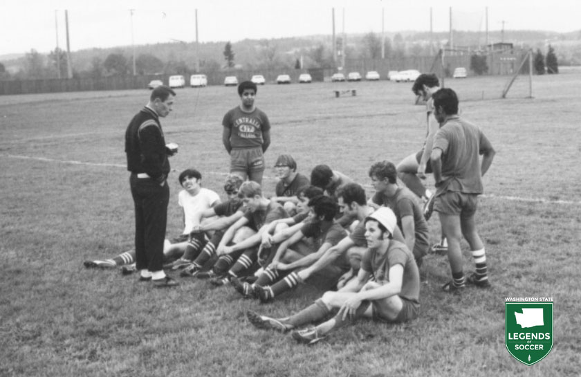 Centralia Community College's 1975 men's team at Borst Park.