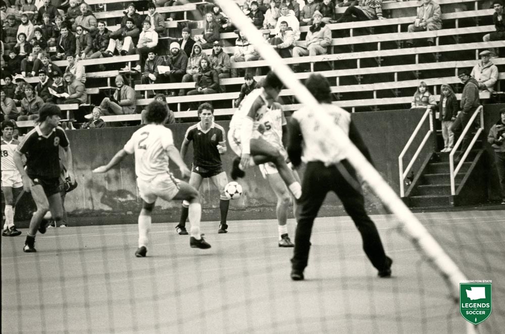 Action from the 1984 NCAA Division II championship game between host Seattle Pacific and Florida International. (Courtesy Seattle Pacific University)