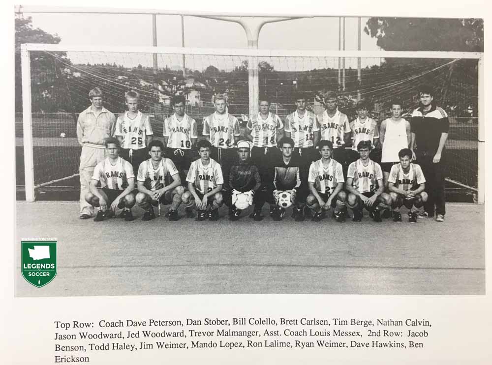 Mount Rainer became the first 3A boys team to repeat as state champion in 1988. The Rams finished 19-0-1. (Courtesy Mount Rainer High School)