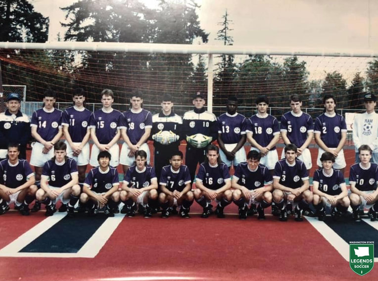 North Thurston High School's 1990 WIAA 3A boys champion. (Courtesy Jason Dunn)