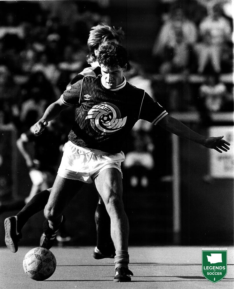 Brent Goulet of FC Seattle Storm during 1990 Western Soccer League play. (Joanie Komura photo)