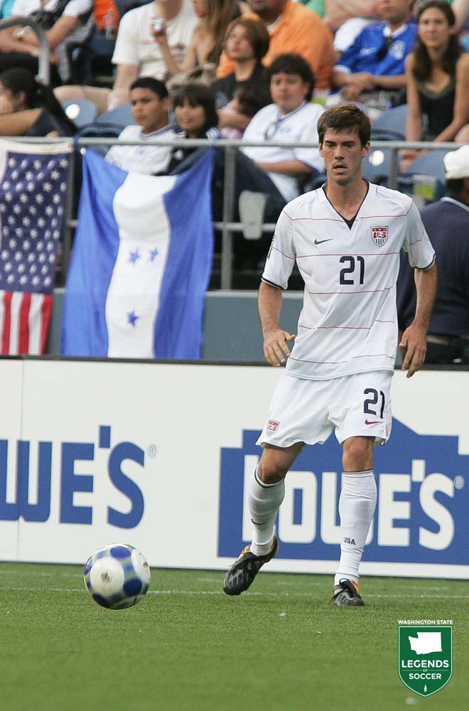 Brad Evans earned his first USMNT cap in his adopted hometown as the USA defeat Grenada, 4-0, in aGold Cup match at Qwest Field. (Courtesy Kelley Cox / ISI Photos)