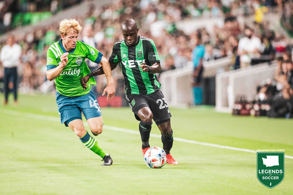 Ethan Dobbelaere, 18, was among an MLS-record five teenagers started by the Sounders in a 1-0 win at Austin. (Courtesy Austin FC)