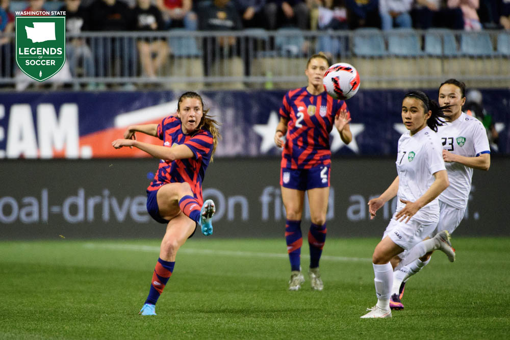 OL Reign's Sofia Huerta emerged as a key USWNT contributor in 2022, making 11 starts and 16 appearances.(Courtesy Howard Smith/ISI Photo)