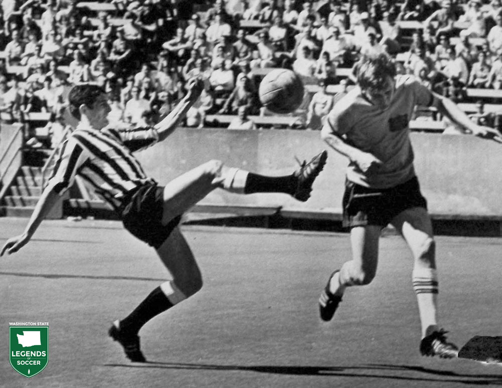 Action from Newcastle United vs. SeaTac SC at Memorial Stadium. (Courtesy Seattle Post-Intelligencer)