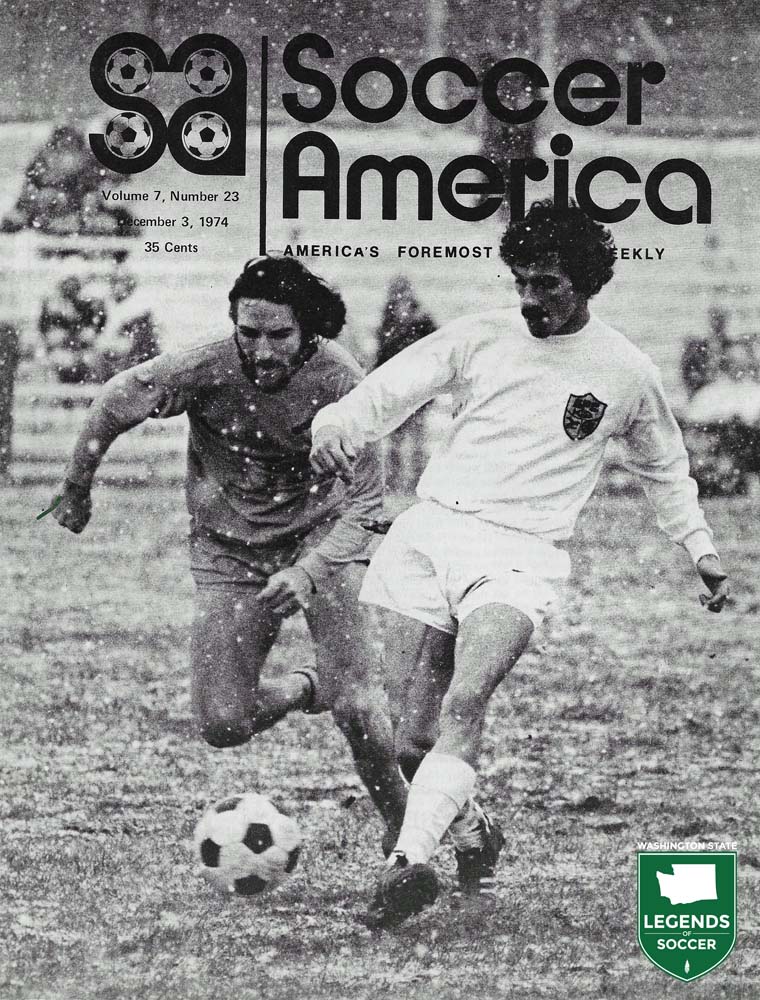 Seattle Pacific appears on the Soccer America cover on the Falcons' way to the NCAA Division II final. (Frank MacDonald Collection)