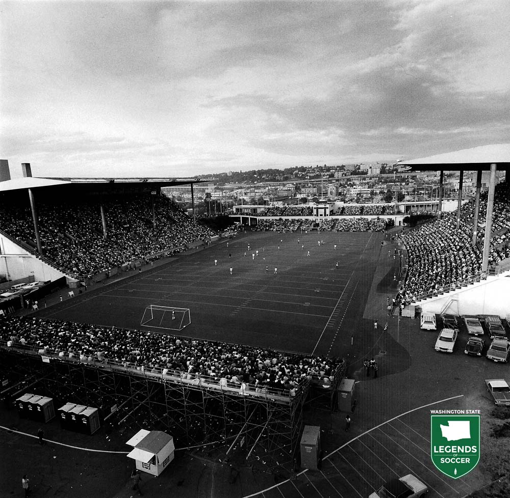 Memorial Stadium proved a near-perfect, intimate setting for the Seattle Sounders to take root in 1974. (Frank MacDonald Collection)