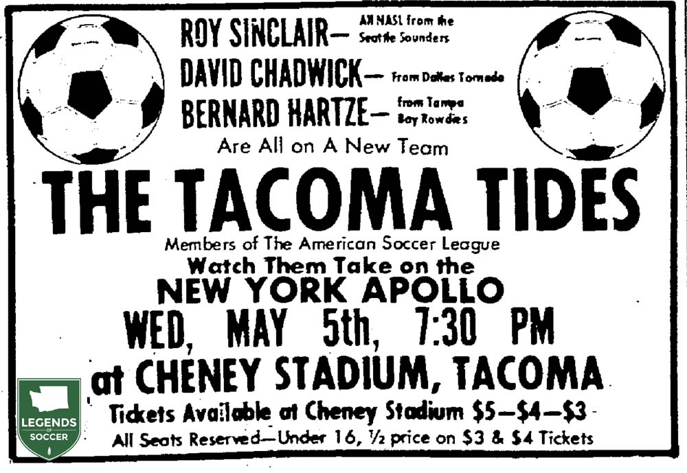 Tacoma Tides promoted their inaugural home game at Cheney Stadium. (Courtesy Seattle Times)