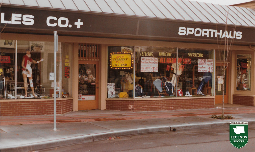 Sporthaus Schmetzer in Seattle's Lake City was among the area's first dedicated soccer gear suppliers, with co-owner Walter Schmetzer a prominent youth coach. (Courtesy Walter Schmetzer)