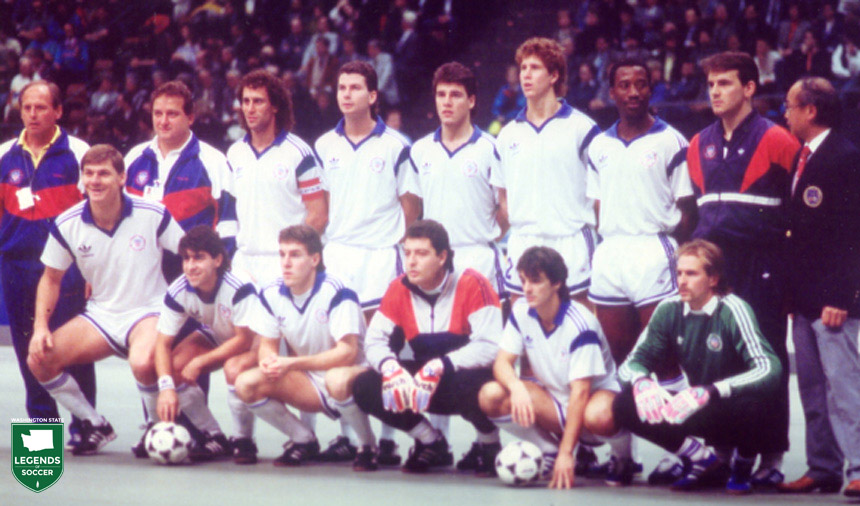 Brent Goulet (fifth from right, back row) was a member of the U.S. team that finished third in the 1989 FIFA Futsal World Cup.